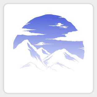 Simple view of mountains and clouds Magnet